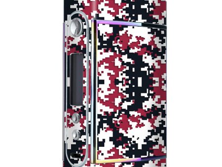 Digi Camo Sports Teams Colors Digital Camouflage Red Black Too VooPoo Skin For Cheap